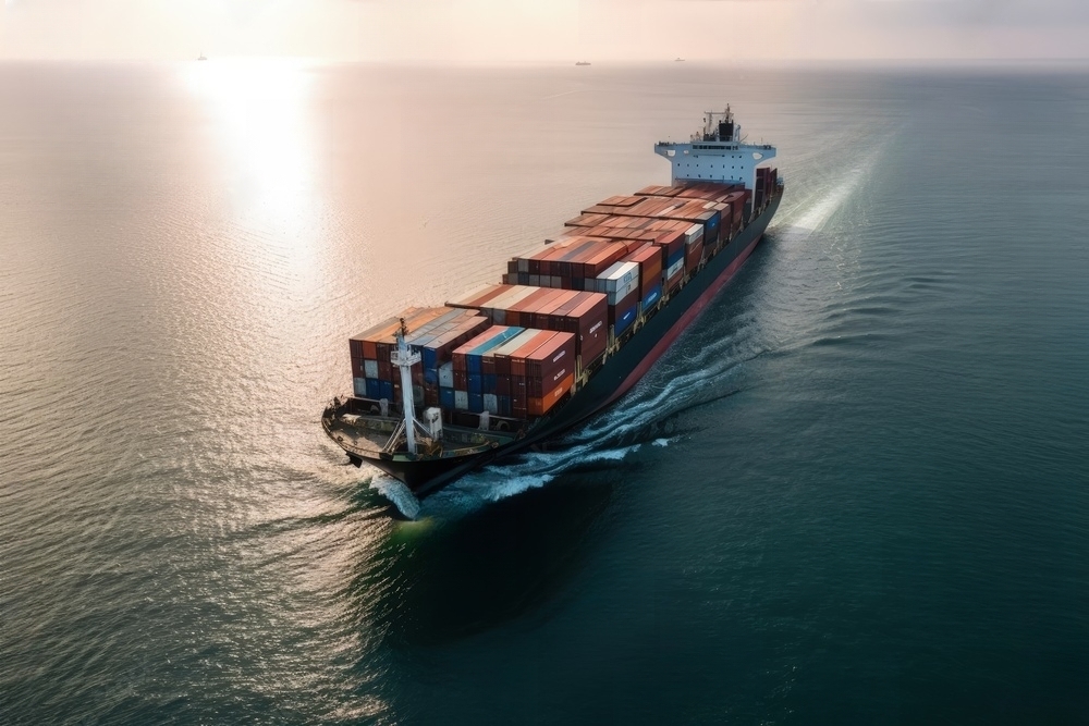 Cargo vessel at sea