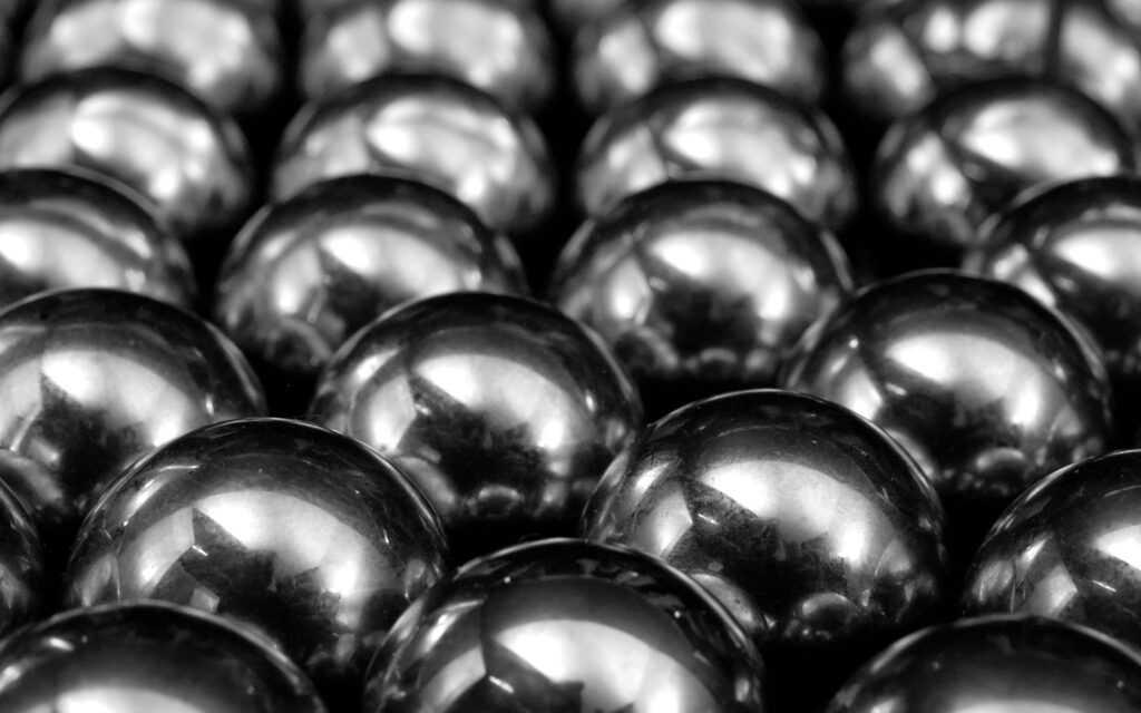 Steel balls close-up
